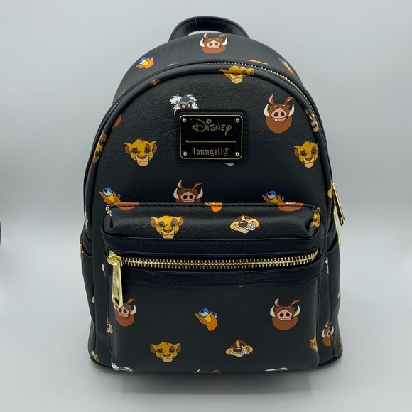 Loungefly Handbags - Loungefly Disney Lion King Mini Backpack Character AOP Black Yellow Travel Gifts